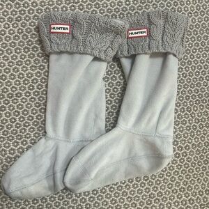 Gray Cableknit Hunter Boot Socks